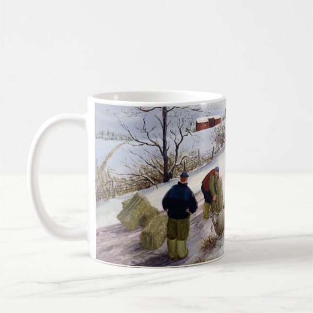 Mug Moutons de alimentation en hiver (Gauche)