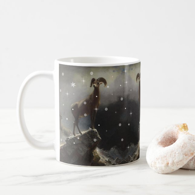 Mug Moutons des Rocheuses par Albert Bierstadt (Avec donut)
