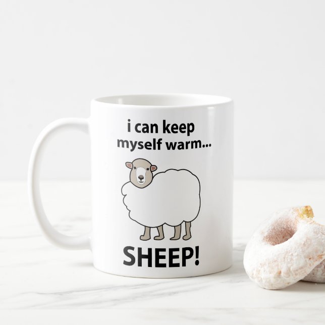 Mug Moutons Je Peux Me Garder Moutons Chauds (Avec donut)