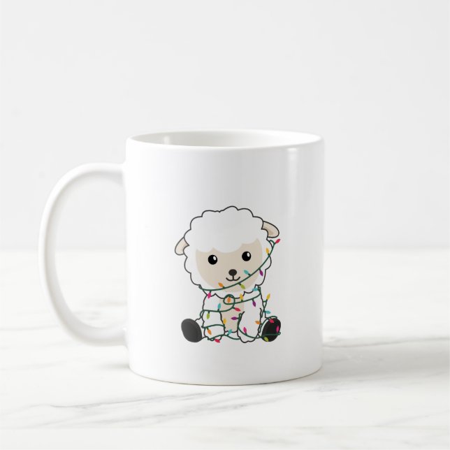 Mug Moutons Noël Neige Animaux d'hiver Moutons (Gauche)