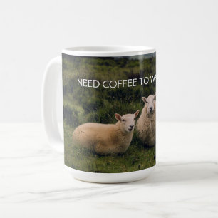 Mug Moutons personnalisés dans un champ