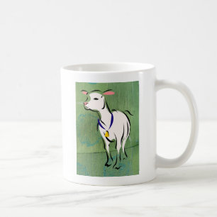Mug Moutons sur fond de média mixtes