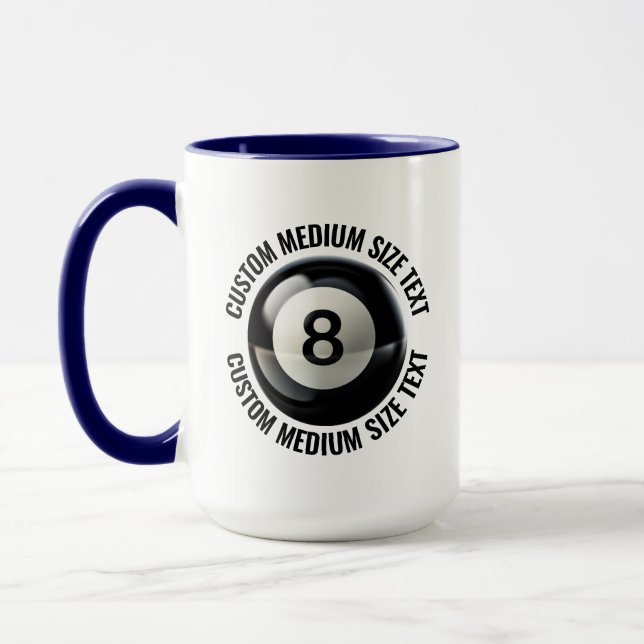 Mug Moyen Texte BLEU NAVY Combinaison 15oz 8 Ball Pers (Gauche)