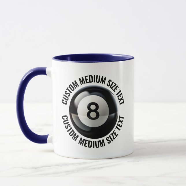 Mug Moyen Texte BLEU NAVY Combinaison 325ml 8 Ball Per (Gauche)