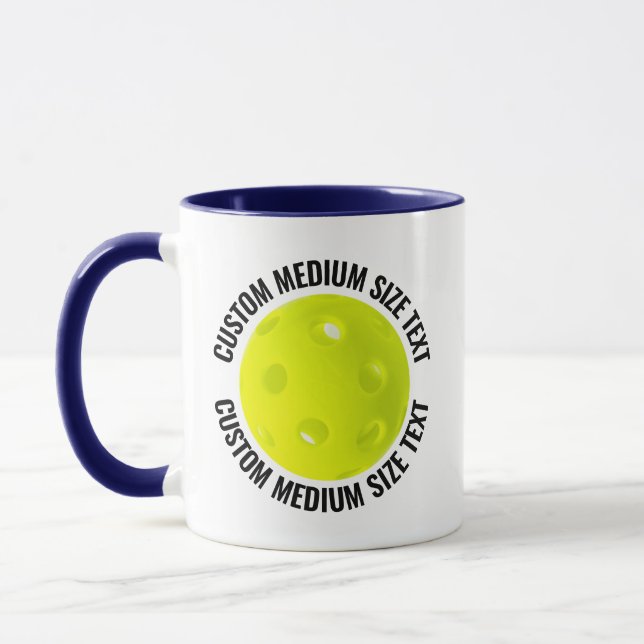 Mug Moyen Texte BLEU NAVY Combo 11oz Pickleball Person (Gauche)