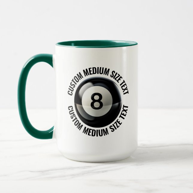 Mug Moyen Texte VERT CHASSEUR Combinaison 15oz 8 Ball  (Gauche)