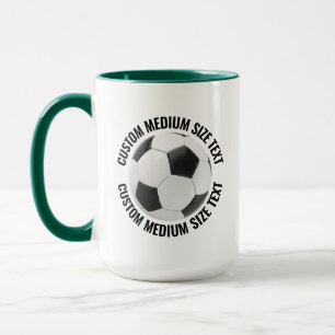 Mug Moyen Texte VERT CHASSEUR Combinaison 15oz Footbal