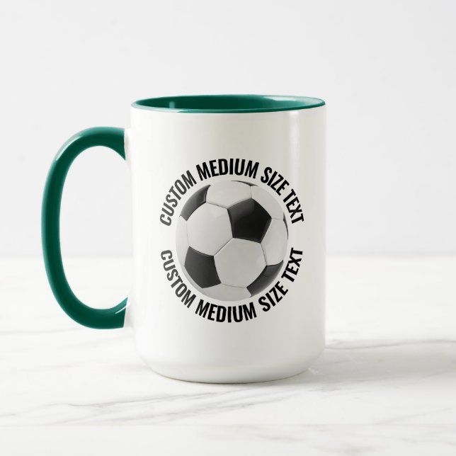 Mug Moyen Texte VERT CHASSEUR Combinaison 15oz Footbal (Gauche)
