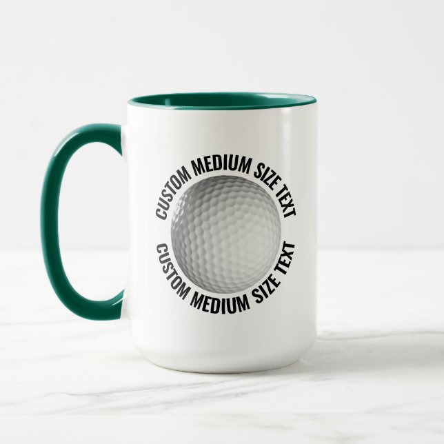 Mug Moyen Texte VERT CHASSEUR Combinaison 15oz Golf Pe (Gauche)