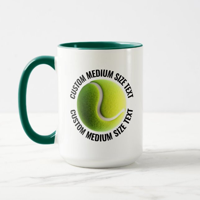 Mug Moyen Texte VERT CHASSEUR Combinaison 15oz Tennis  (Gauche)
