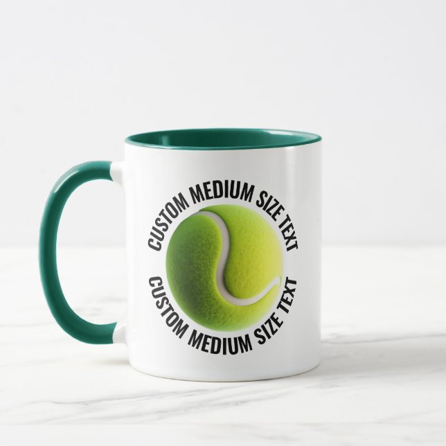 Mug Moyen Texte VERT CHASSEUR Combinaison 325g Tenis P (Gauche)