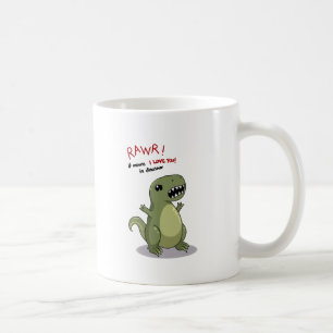 Mug Moyens de Rawr je t'aime dans le dinosaure