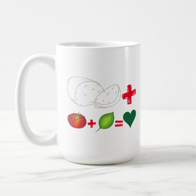 Mug Mozzarella italienne + Tomate + Basil = Coeur d'am (Gauche)