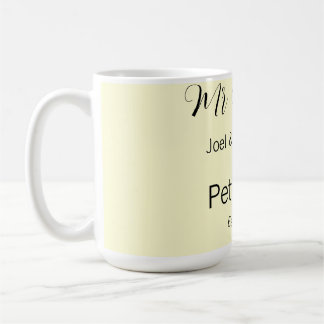 Mug mr & mrs nom année de mariage couple simple jaune