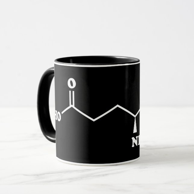 Mug MSG Monosodium Glutamate Molecule Formule chimique (Devant gauche)
