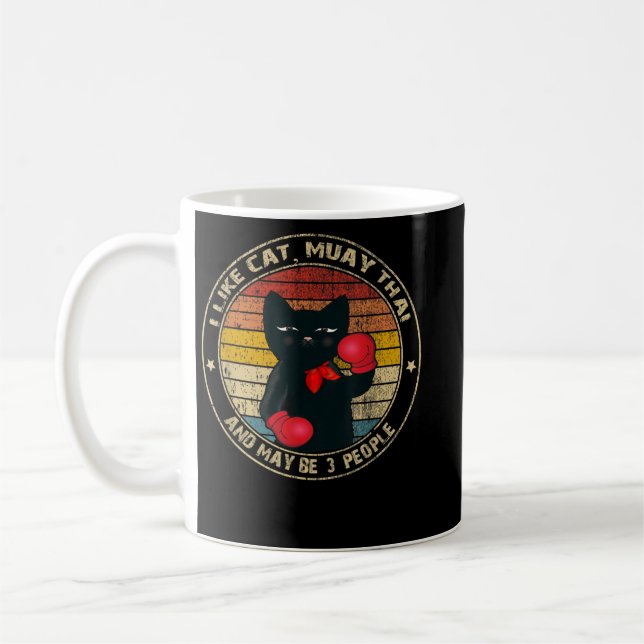 Mug Muay Thai Funny Chat Kickboxing Thaïlande Chat de  (Gauche)