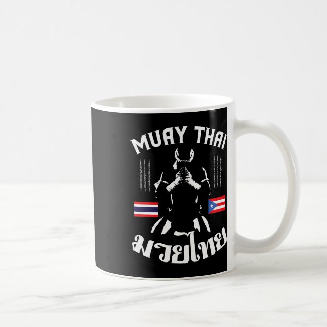 Mug Muay Thai Porto Rico Drapeau Martial Arts Thai Box (Droite)