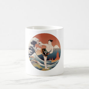 Mug Muay Thai Ukiyo-e Fighter   Musique d'art japonais