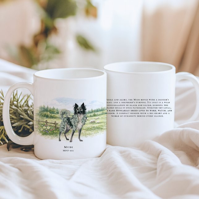 Mug Mudi hongrois | Chien à l'aquarelle et citation su (Créateur téléchargé)