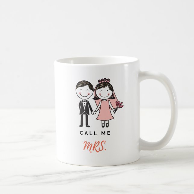 Mug Mug-Bride Fiançailles personnalisé- (Droite)