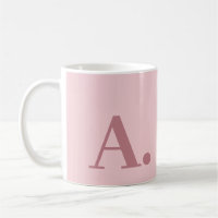 "Mug de café Rose Monogramme moderne"