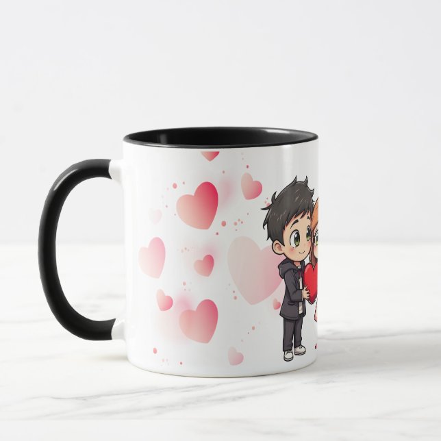 Mug "Mug Heureuse Sainte-Valentin - Amour, Coeurs et H (Gauche)