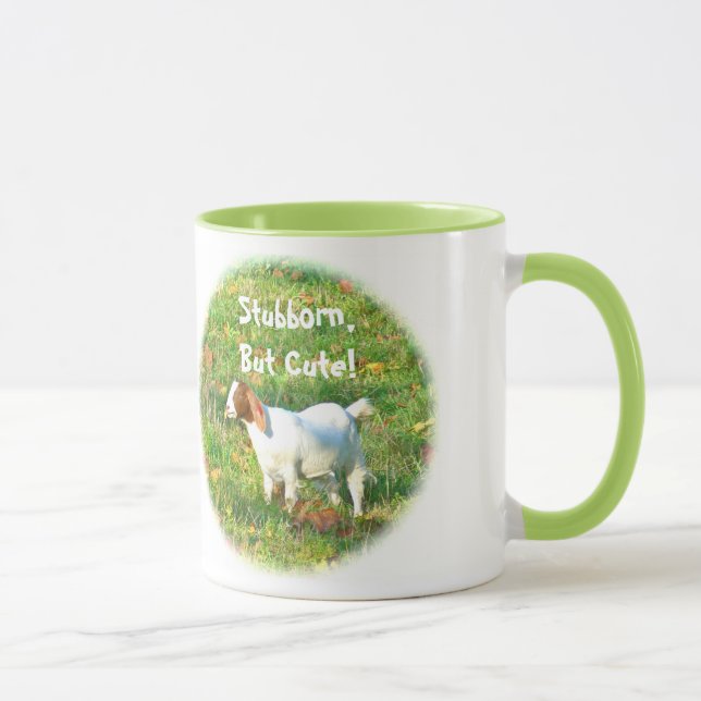 Mug Mug"Stubborn But Cute" (Photo Chèvre) (Droite)