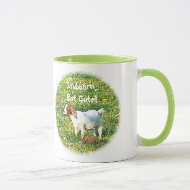 Mug Mug"Stubborn But Cute" (Photo Chèvre) (Droite)