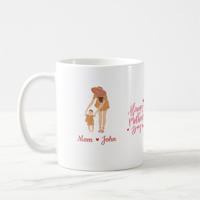 Mug "Mug sur mesure maman et son avec des noms personn (Gauche)