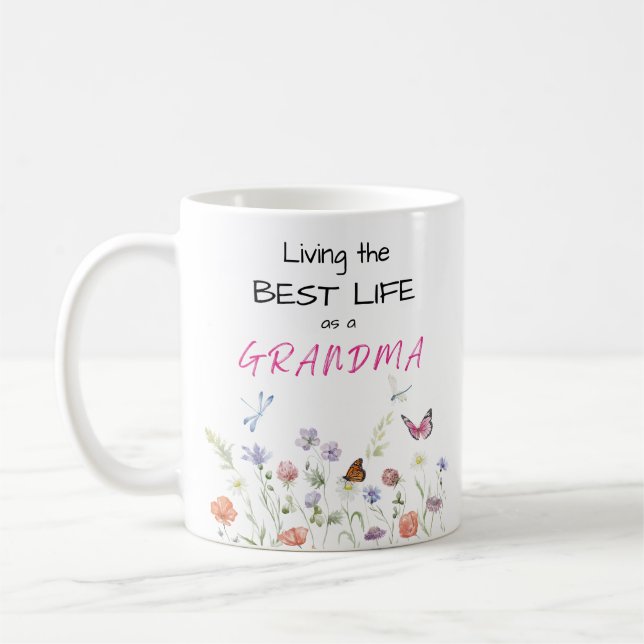 Mug Mug- Vivre la meilleure vie comme grand-mère (Gauche)