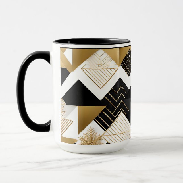 Mug muge de café abstrait Noël diamants (Gauche)