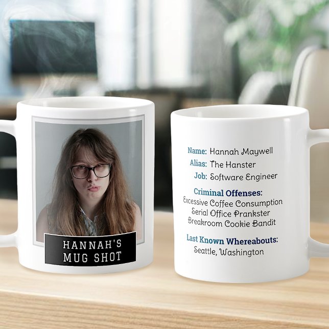 Mug Mugshot de nouveauté amusante Photo personnalisée  (Créateur téléchargé)