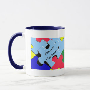 Mug Mugue à cœur de puzzle de ruban de sensibilisation