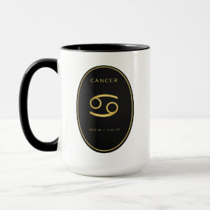 Mug Mugue à emblème ovale en or zodiaque Cancer Astr