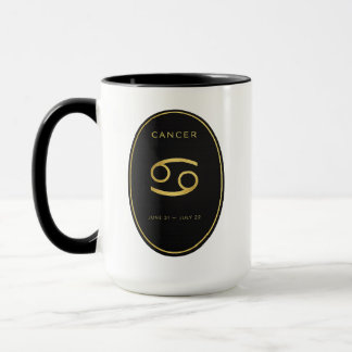 Mug Mugue à emblème ovale en or zodiaque Cancer | Astr