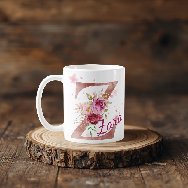 Mug Mugue à initiale florale personnalisée – Lettre Z (Créateur téléchargé)