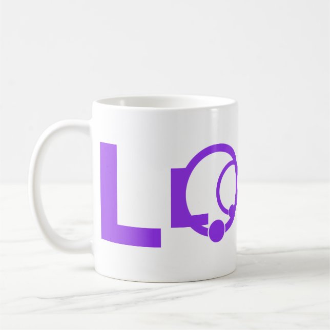 Mug Mugue à l'effigie de LOVE Violet (Gauche)