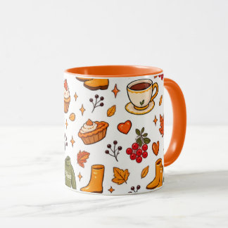 Mug Mugue ambiance d'automne, Mugue café d'automne, Mu