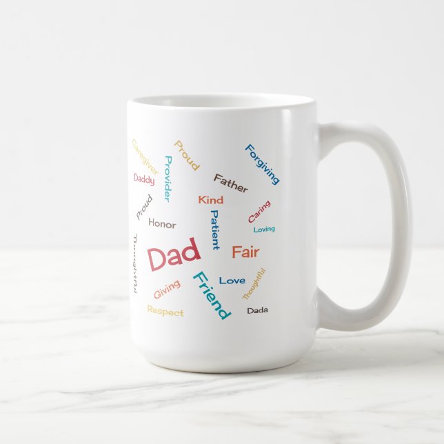 Mug Mugue avec des Mots pour Papa (Droite)