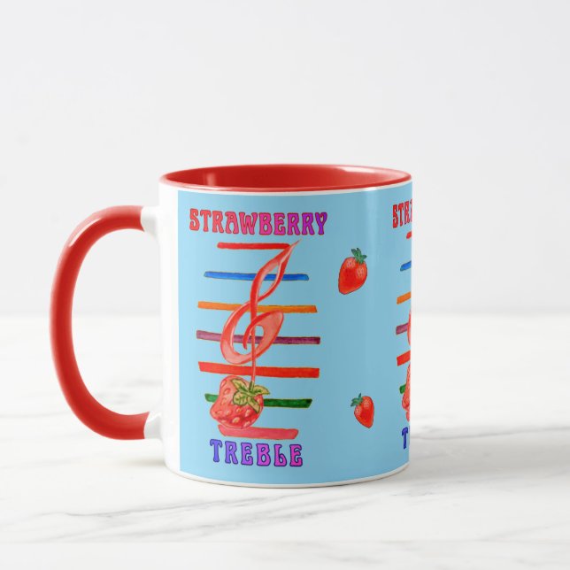 MUG MUGUE AVEC NOTE DE MUSIQUE À LA FRAISE (Gauche)