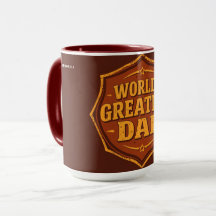 Mugue Badge Papa Plus Grand du Monde Rétro | Perso