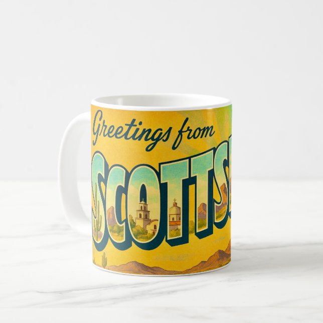 Mug Mugue Carte Postale Rétro de Scottsdale AR (Devant gauche)