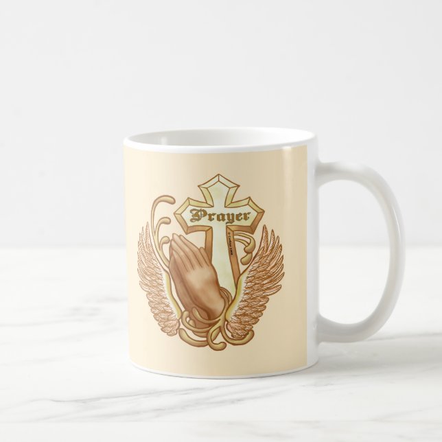Mug Mugue Croix Chrétienne Priez Toujours (Droite)