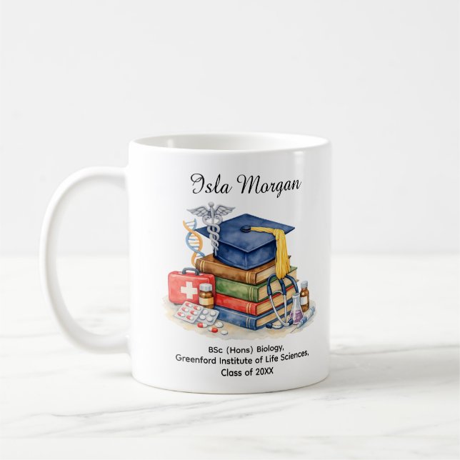 Mug Mugue de remise de diplôme pour réalisation en sci (Gauche)