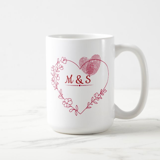Mug Mugue Empreinte de Doigt Cœur de la Saint-Valentin (Droite)