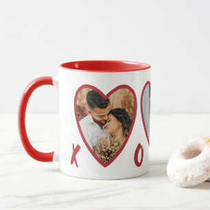 Mug Mugue photo coeurs rouges Saint-Valentin modernes