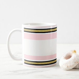Mug Mugue rayure noire Or rose et blanc