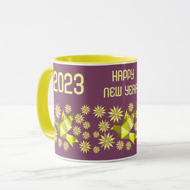 MUG MUGUE SIMPLE OISEAU NOUVELLE ANNÉE COMME CADEAU PO (Devant gauche)