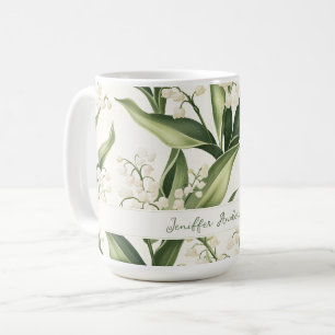 Mug Muguet floral avec nom personnalisé