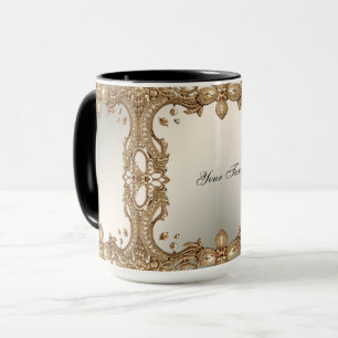 Mug Mugueuse à cadre orné doré